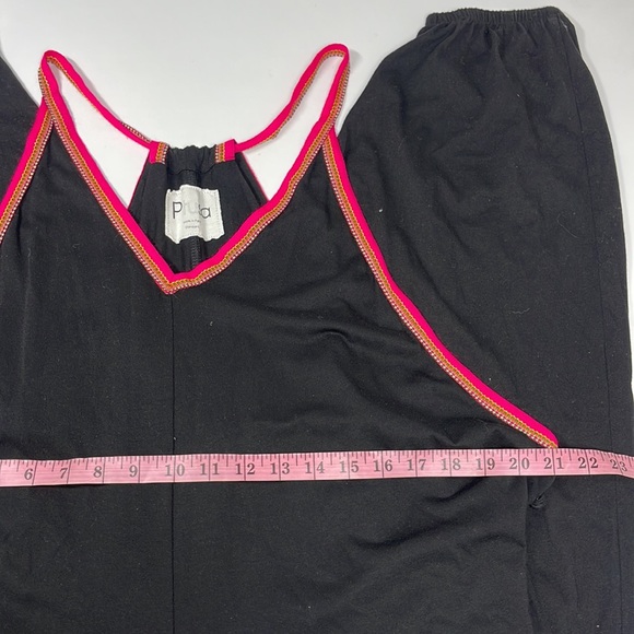 Sold✨Pitusa Pima Inca Jumpsuit Black & Hot Pink Womens Size Standard Flowy Harem - Picture 11 of 12